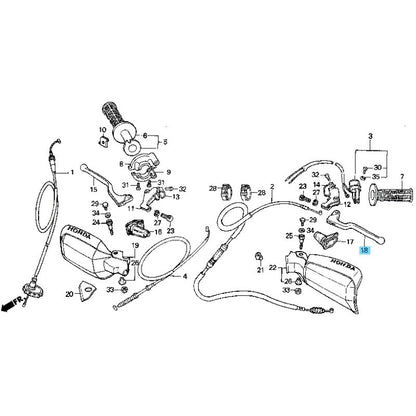 HONDA XR200R '81-95 XR600R '85-00 Genuine Handlebar Lever LH 53178-KF0-000 OEM