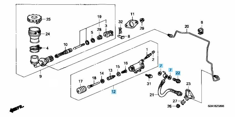 HONDA S2000 S2K AP1 00-03 Genuine Clutch Slave Cylinder & Packing x2 & Bolt OEM