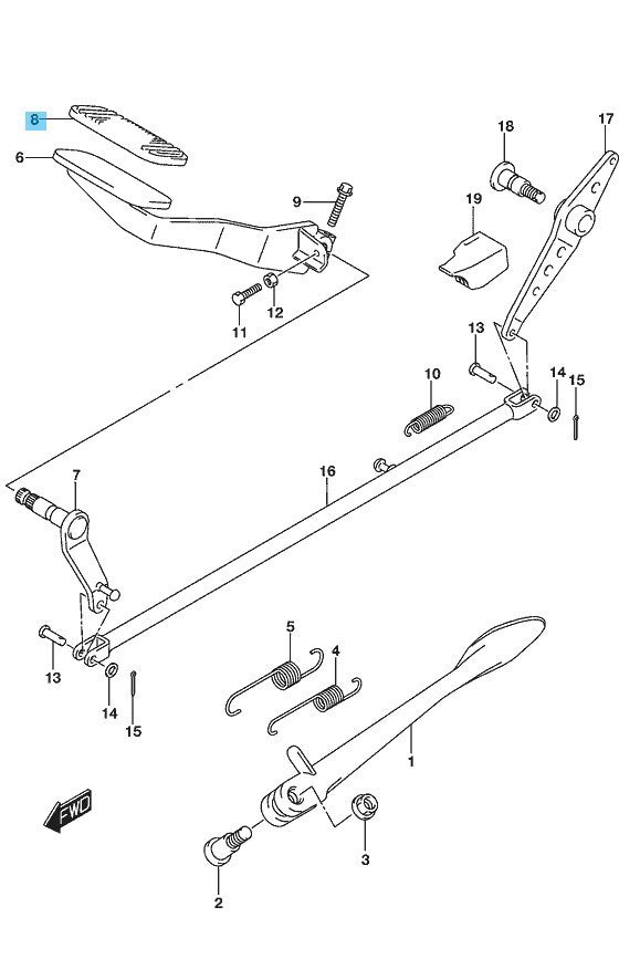 SUZUKI BOULEVARD C50 VL800 06-11 13-19 Genuine Brake Pedal Rubber 43151-10F01