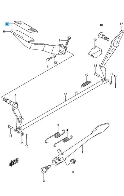 SUZUKI BOULEVARD C50 VL800 06-11 13-19 Genuine Brake Pedal Rubber 43151-10F01