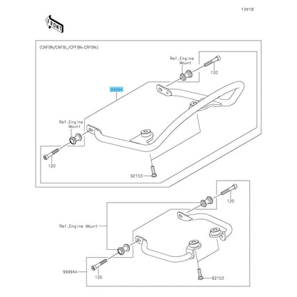 KAWASAKI Z900RS 2018 2021-2023 Genuine Rear Grab Bar Kit 99994-1936 OEM
