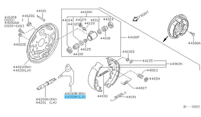 NISSAN SENTRA B15U 01-06 Genuine Rear Brake Toggle Lever Assy LH OEM