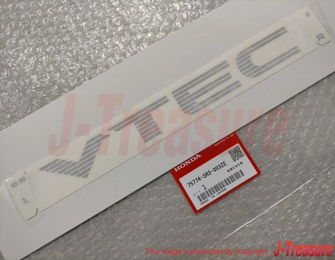 HONDA CIVIC EG6 EK4 SiR Genuine Side "VTEC" Sticker Decal Silver 2pcs Set OEM