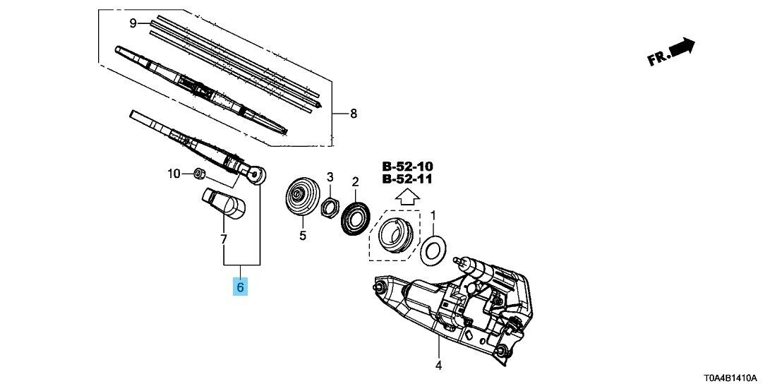 HONDA CR-V RM1 RM4 2012-2016 Genuine Rear Wiper Arm 76720-T0A-003 OEM