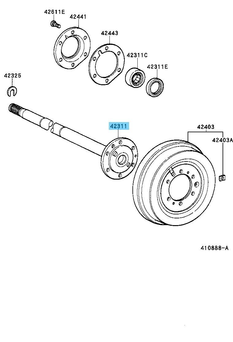 TOYOTA LAND CRUISER FZJ80 1997-1998 Genuine Rear Axle Shaft 42311-60111 OEM