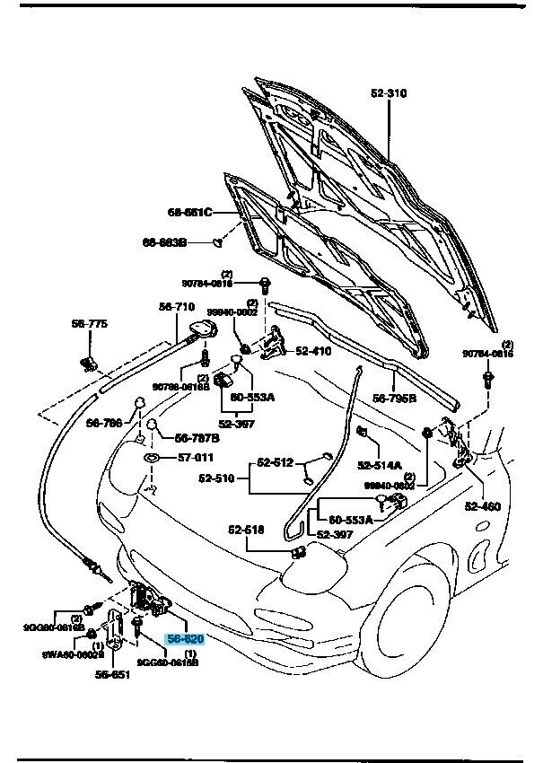 MAZDA RX-7 FD3S Genuine Bonnet Lock F100-56-620B OEM RHD