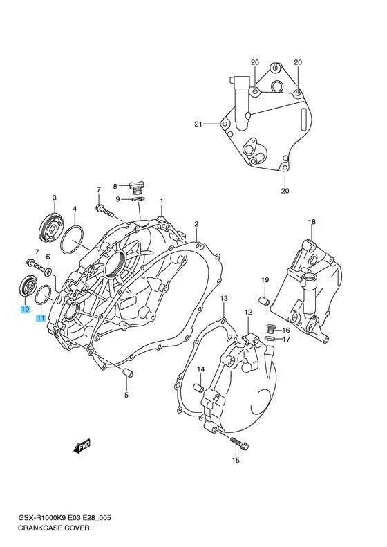 SUZUKI GSX-R1000 01-17 Genuine Crankcase Cover Plug & O Ring Set OEM