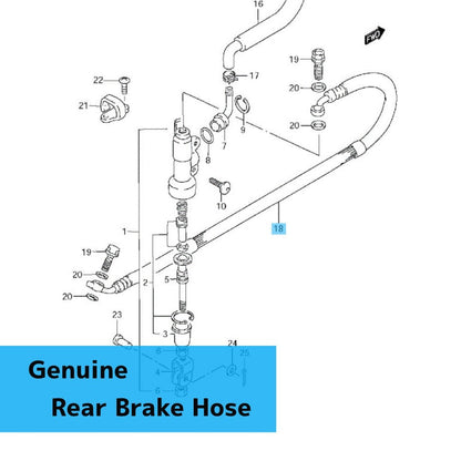 SUZUKI RM85L 2005-2009 2012 Genuine Rear Brake Hose 69480-03B70 OEM