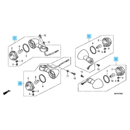 HONDA VT750RS SHADOW RS '10-13 Genuine Front & Rear Turn Signal RH & LH Set OEM