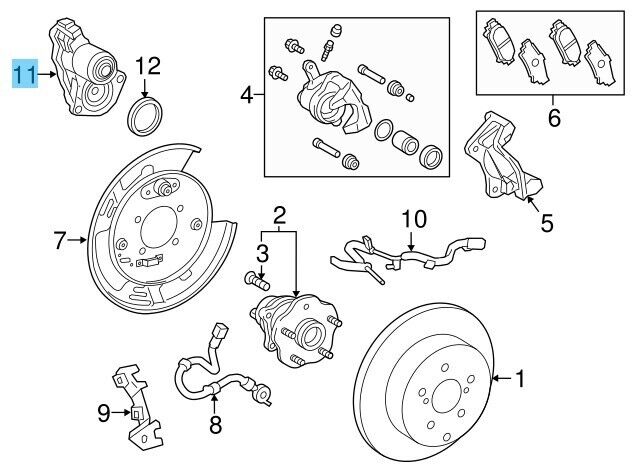 TOYOTA LEXUS NX300h 15-21 Genuine Parking Brake Actuator Assy 46310-78010 OEM