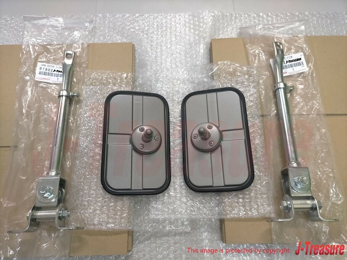 TOYOTA LAND CRUISER FJ40 FJ45 BJ40 BJ42 Genuine Outside Mirror & Arm x2 Set OEM