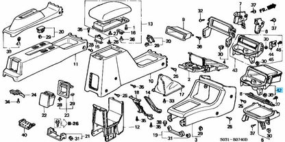 HONDA CIVIC EK9 96-00 Genuine Front Console Tray ?hNH1L" 77294-S04-J00ZA OEM
