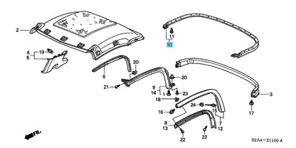 HONDA S2000 AP1 AP2 '00-09 Genuine Hardtop Lower Weatherstrip 85140-S2A-902 OEM