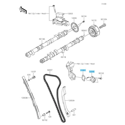 KAWASAKI CONCOURS 14 ZG1400 '08-22 Genuine Hydraulic Tensioner & Gasket Set OEM