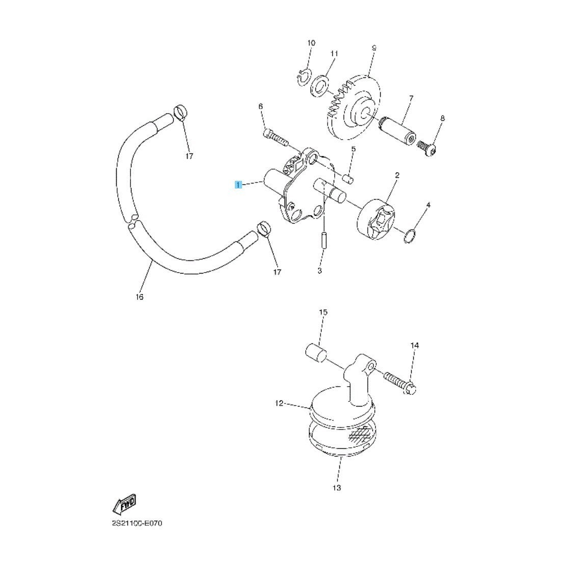 YAMAHA YZ450F '06-13 WR450F '07-09 '11-15 Genuine Oil Pump Assy 2S2-13300-10 OEM