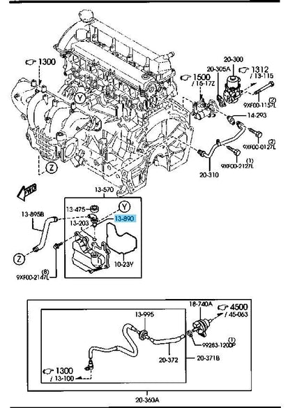 MAZDA CX-7 ER ER19 ER3P 2007-2012 Genuine PCV Valve L3K9-13-890 OEM