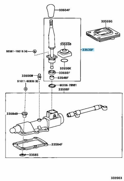 TOYOTA MARK II  JZX110 Genuine Shift Lever Shifter Assy Floor 33530-22300 OEM