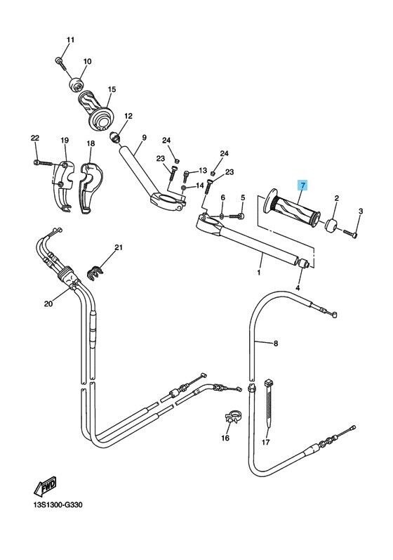 YAMAHA YZF-R6 2006-2017 Genuine Grip Assy LH 2C0-26241-00-00 OEM