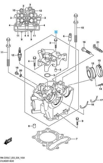 SUZUKI RM-Z250 2014-2017 Genuine Engine Cylinder Head Assy 11100-49H10 OEM