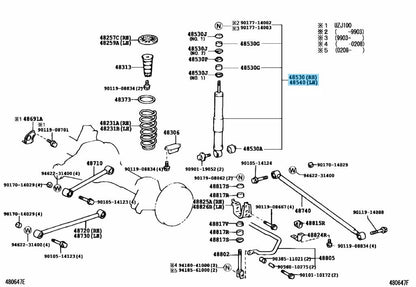 TOYOTA LAND CRUISER 100 LEXUS LX470 Genuine Rear Shock Absorber Assy Set OEM
