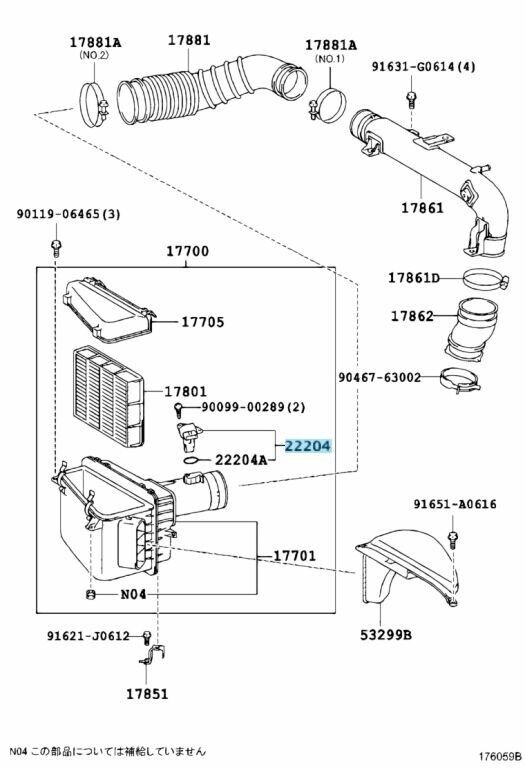 TOYOTA LEXUS Genuine Intake Air Flow Meter Sensor Sub-Assy 22204-22010 OEM Parts