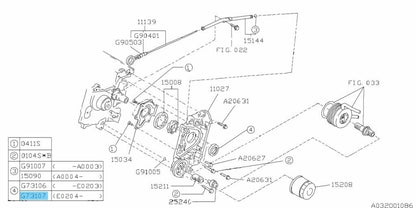 SUBARU SAMBAR VAN & TRUCK KS KV Genuine Water Pump & Tensioner 6-piece set OEM