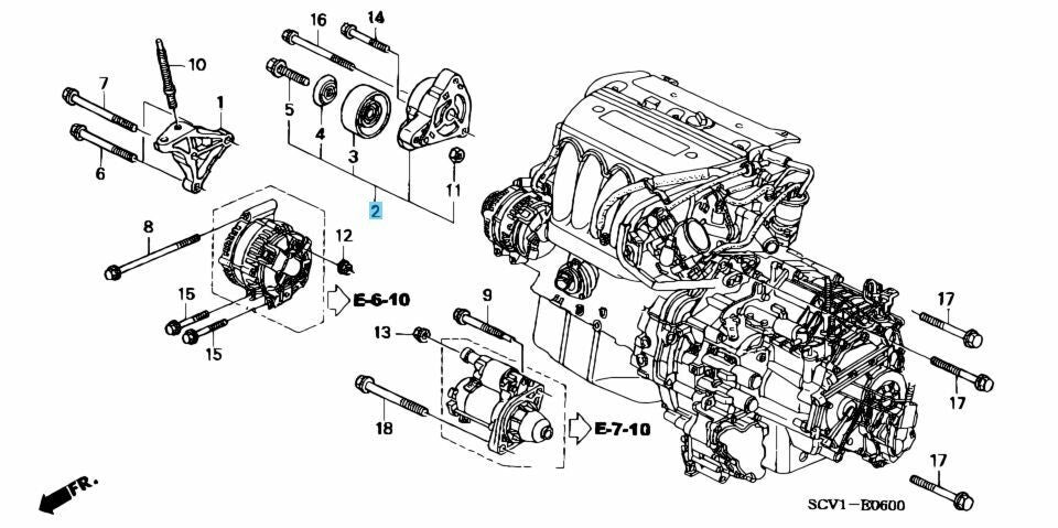 HONDA CR-V RD8 03-14 Genuine K20A K20Z3 Auto Tensioner Assy 31170-RAA-A02 OEM