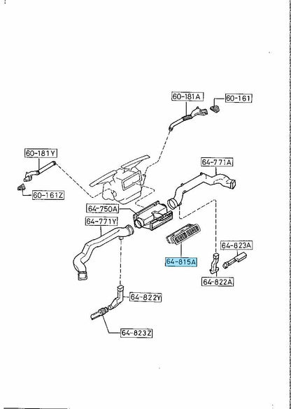 MAZDA RX-7 FC3S 89-91 Genuine Center Louver Ventilator AC Vent FC01-64-840 OEM