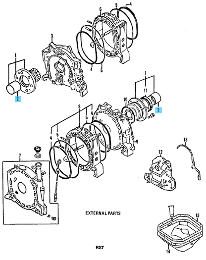 MAZDA RX-7 FC FD 79-91 Genuine Main Stationary Gear Bearing 0820-10-502B x2 Set