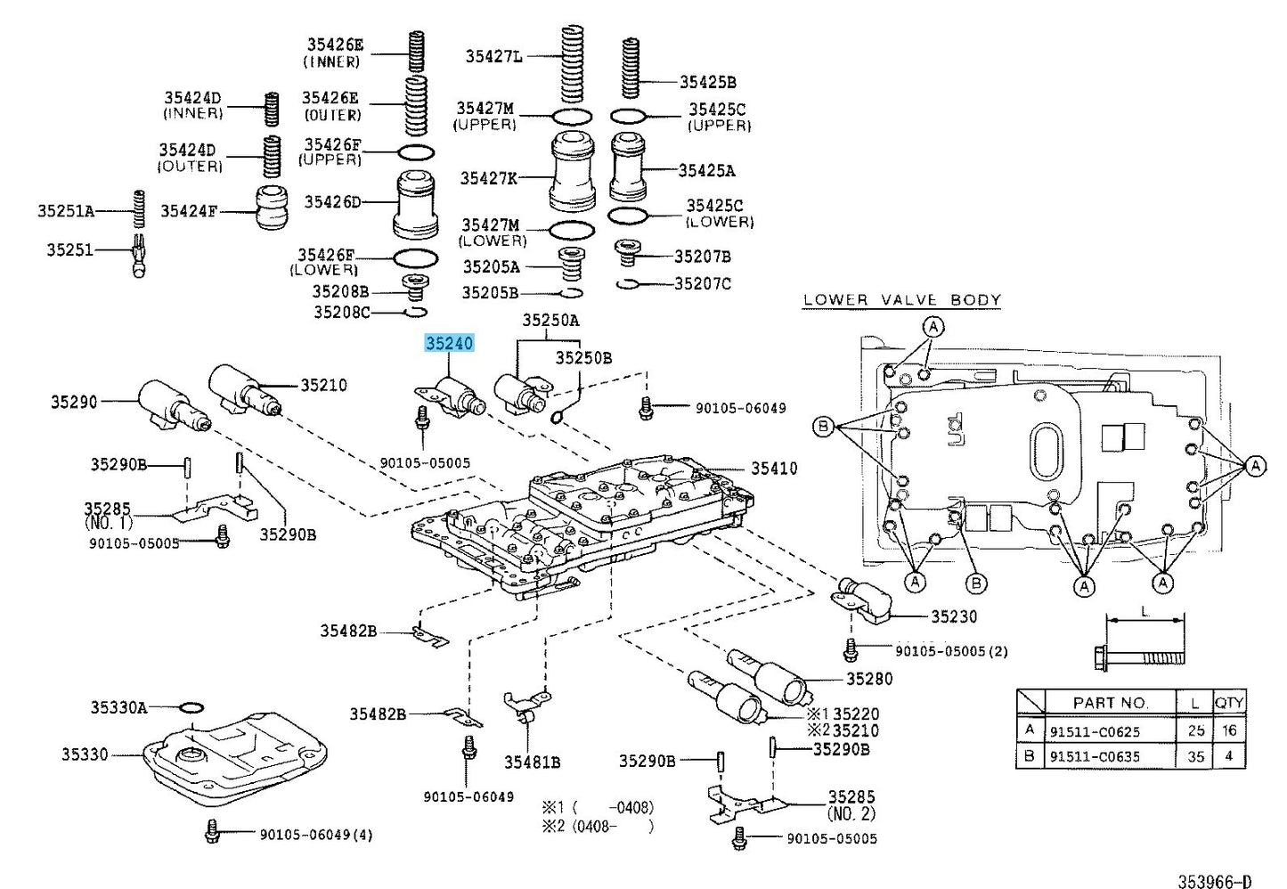 LEXUS GX470 UZJ120 2005-2009 Genuine A/T 3Way Solenoid Assy 35240-60020 OEM