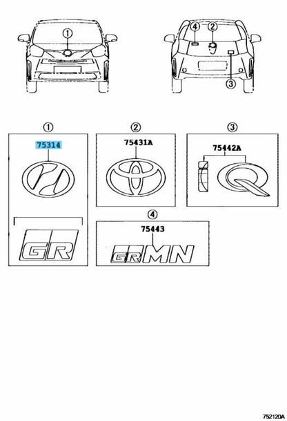 TOYOTA SCION iQ NGJ10L 12-15 Genuine Front Bumper Emblem "N" 75311-74010 OEM JDM