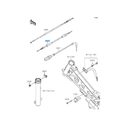 KAWASAKI KLX110 KLX110R 2002-2025 Genuine Throttle Cable 54012-0643 OEM