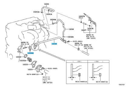 TOYOTA TACOMA TRN245 17-22 Genuine Water By-Pass Pipe NO.1 & Gasket set OEM