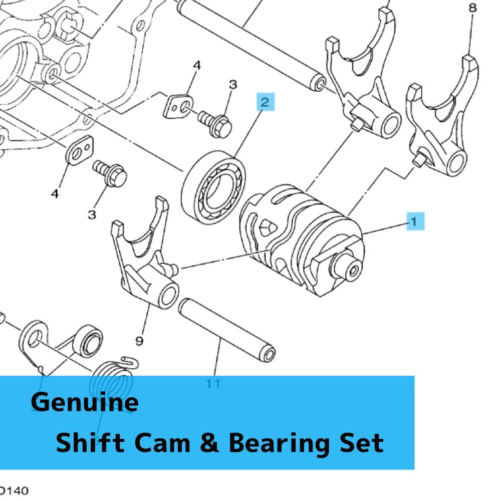 YAMAHA YZ125 2005-2021 YZ125X 2020-2022 Genuine Shift Cam & Bearing Set OEM