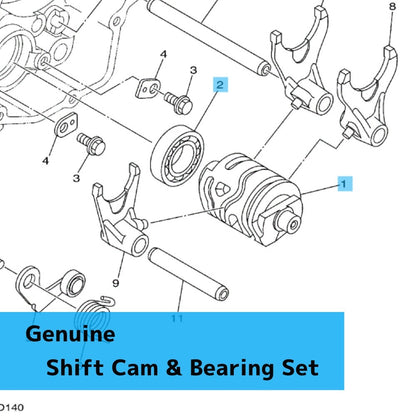YAMAHA YZ125 2005-2021 YZ125X 2020-2022 Genuine Shift Cam & Bearing Set OEM