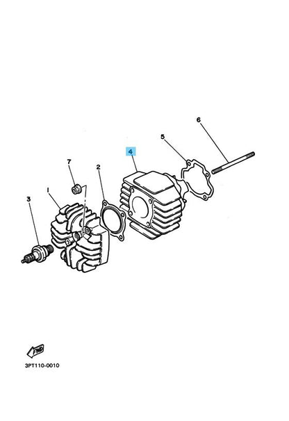 YAMAHA PW50 2016-2017 Genuine Cylinder 1 4J2-11311-01-00 OEM