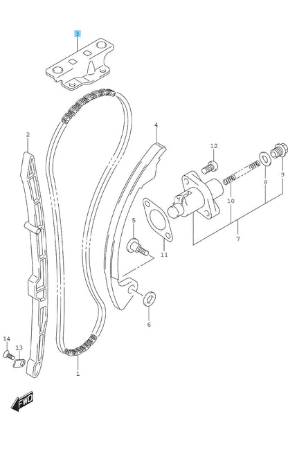 SUZUKI DR-Z400SM 05-09 14-24 Genuine CAM CHAIN GUIDE NO.2 12782-29F00 OEM