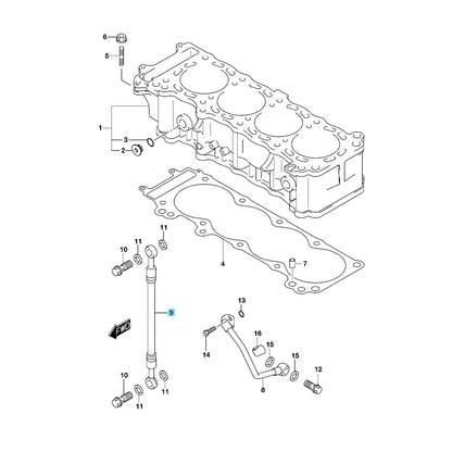 SUZUKI HAYABUSA GSX1300R 99-09 11-19 Genuine Cylinder Head Oil Hose 11282-24F00