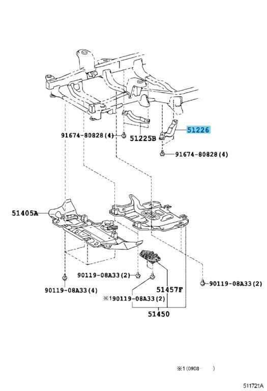 TOYOTA LEXUS Genuine Front Suspension Member Bracket Left 51226-35060 OEM