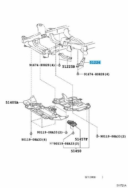 TOYOTA LEXUS Genuine Front Suspension Member Bracket Left 51226-35060 OEM