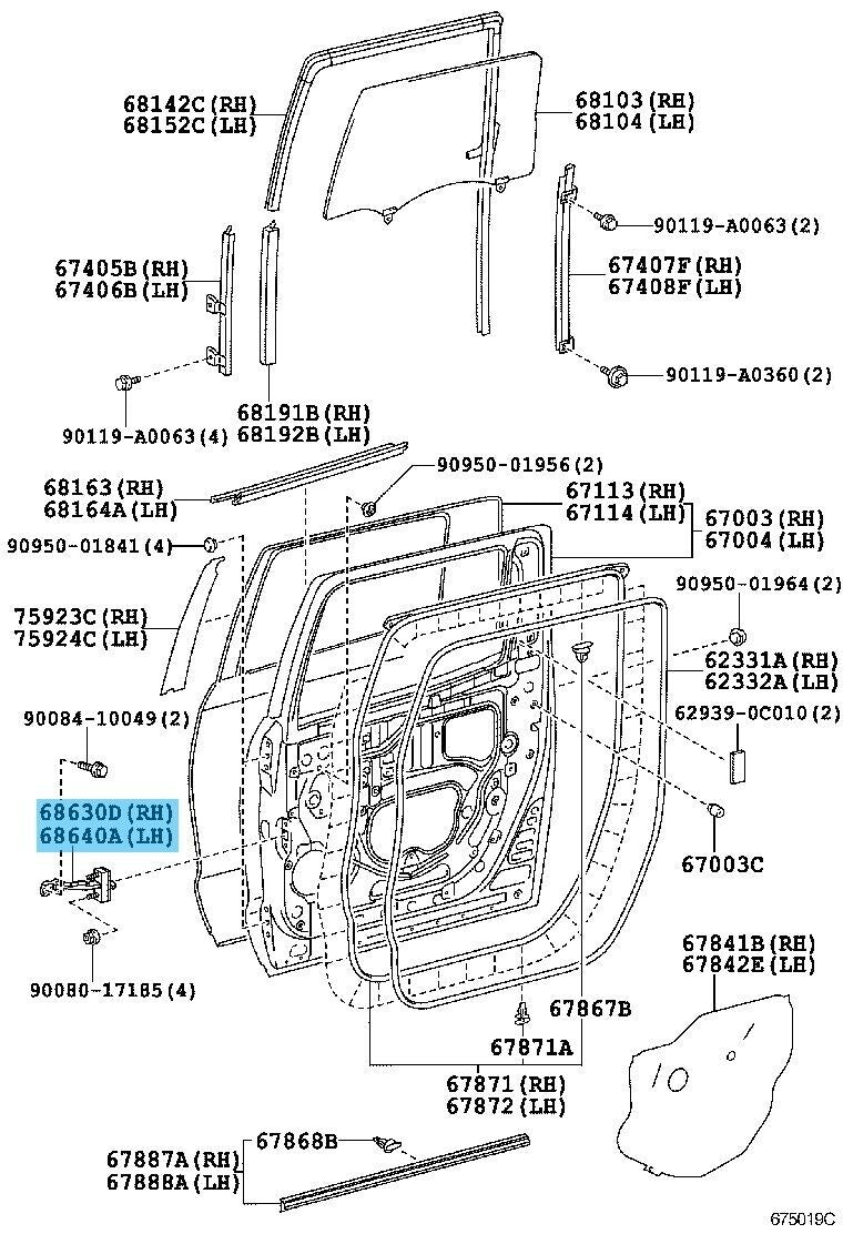 TOYOTA TUNDRA UPK51 2007-2021 Genuine Rear Door Check Assy Right & Left Set OEM