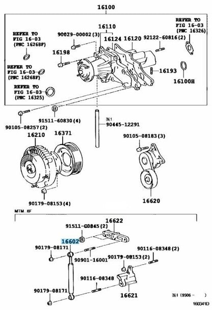 TOYOTA SUPRA JZA80 MK4 IS300 JCE10 Genuine Belt Tensioner Absorber Sub-Assy OEM