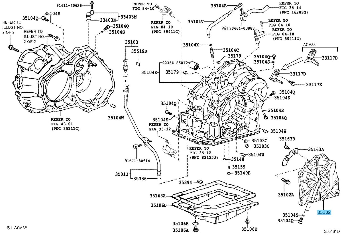TOYOTA RAV4 ACA38 01-12 Genuine Transaxle Rear Cover Sub Assy 35102-42020 OEM