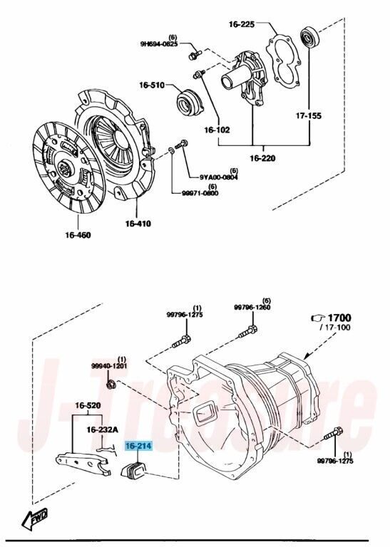 MAZDA MX-5 MIATA NA NB 95-05 Genuine Clutch Fork Dust Cover FE51-16-214A OEM