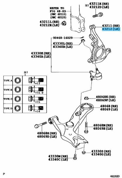 TOYOTA RAV4 ACA30 2006-2018 Genuine Steering Knuckle Left 43212-42081 OEM