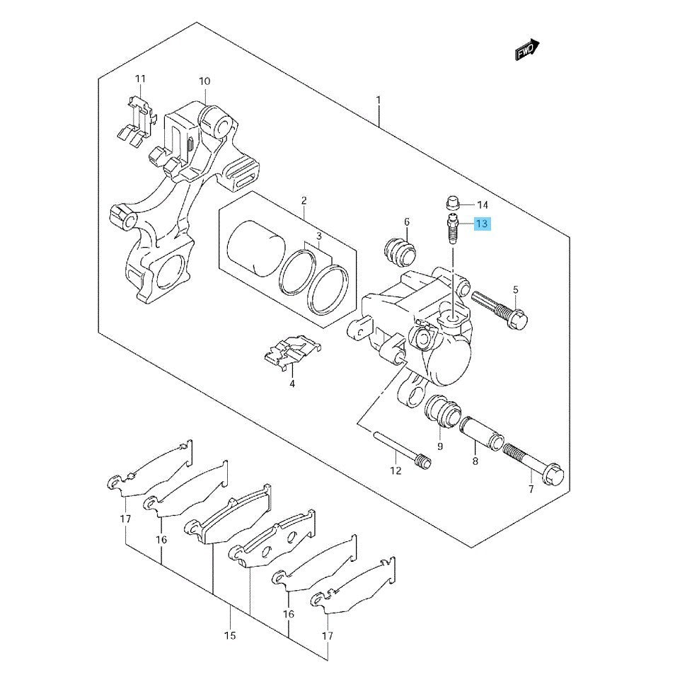 SUZUKI GSX-R1000 '01-09 2011 Genuine Brake fluid Bleeder Valve Screw x2 Set OEM