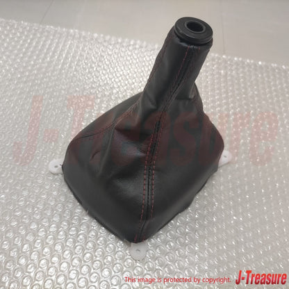 MITSUBISHI LANCER EVOLUTION 5 6 CP9A Genuine TME Shift Lever Boot Red Stitch OEM