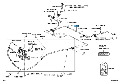 TOYOTA RUSH J200 J200E J210 J210E Genuine Parking Brake Cable 46430-B4011 OEM