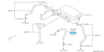 SUBARU FORESTER SG5 SG9 2006-2008 Genuine Vacuum Hose 99071AC881 OEM