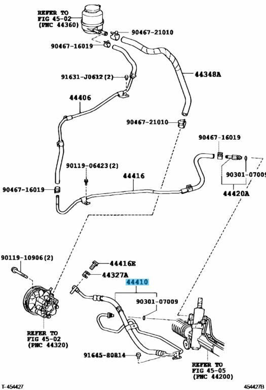 TOYOTA CAMRY ACV30 2003-2006 Genuine Pressure Feed Tube Assy 44410-33202 OEM